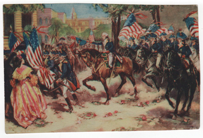 George Washington leading troops